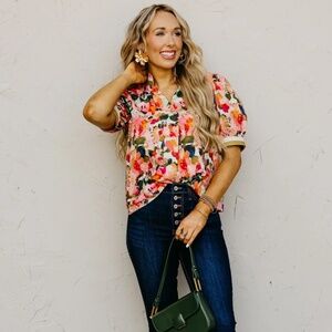 The Sena Puff Sleeve Floral Top